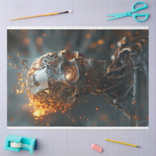 Papier Mousseline Découpage Imaginaire crâne Steampunk (Artisanat)