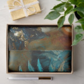 Papier Mousseline Découpage Imaginaire Dragon Bleu & Or (Cadeau)