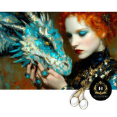 Papier Mousseline Découpage Imaginaire Dragon Bleu & Or