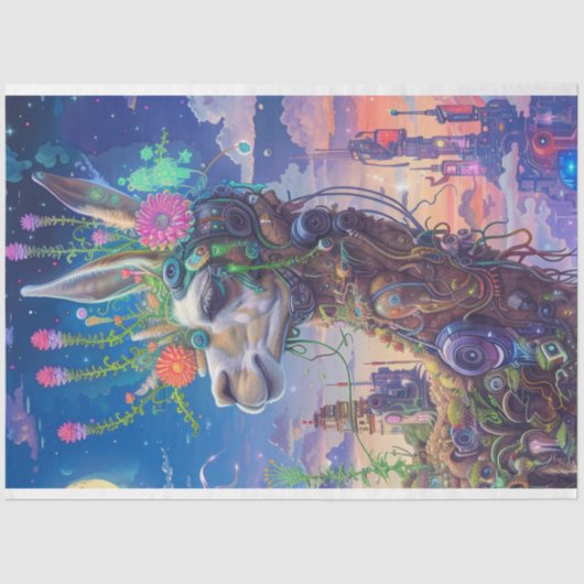 Papier Mousseline Découpage Imaginaire Land Floral Design (Recto)