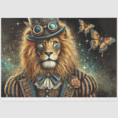 Papier Mousseline Découpage Imaginaire Lion Steampunk industriel (Recto)