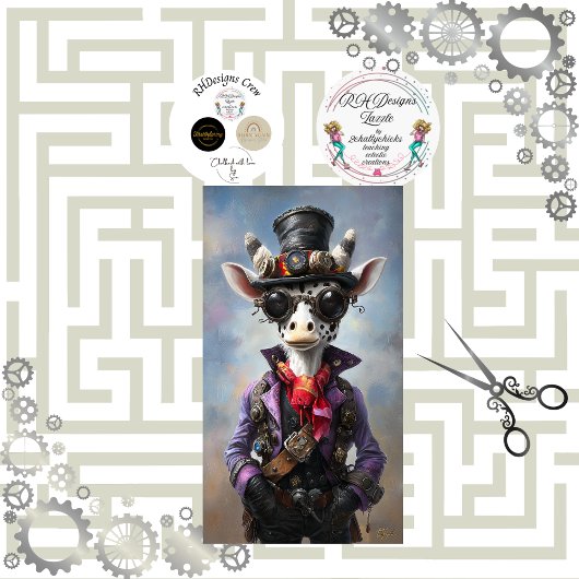 Papier Mousseline Découpage Imaginaire Steampunk Giraffe