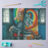 Papier Mousseline Decoupage Imaginative Abstract Art Animals (Artisanat)