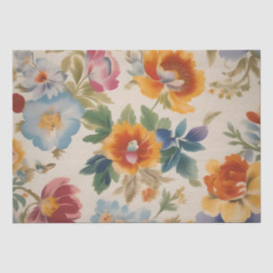 Papier Mousseline Découpage impression de fleurs italiennes / 