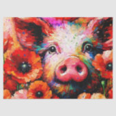 Papier Mousseline Découpage impressionniste Fleurs de pavot à cochon (Recto)