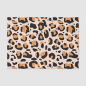 Papier Mousseline Découpage imprimé léopard funky noir orange (Recto)