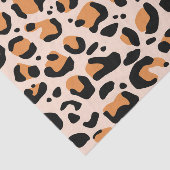 Papier Mousseline Découpage imprimé léopard funky noir orange (Détail)