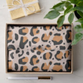 Papier Mousseline Découpage imprimé léopard funky noir orange (Cadeau)