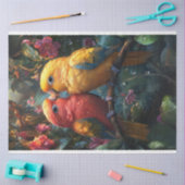 Papier Mousseline Découpage Inséparables de pâturages dans la forêt (Artisanat)