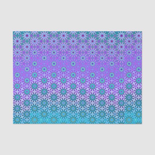 Papier Mousseline Découpage iridescent sarcelle et violet (Recto)