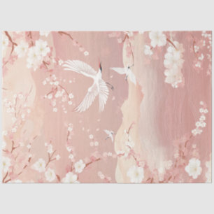 Papier Mousseline Découpage Japon Printemps Paysage de fleurs enjoué