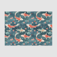 Découpage japonais Koi Fish Pond