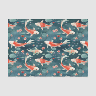Papier Mousseline Découpage japonais Koi Fish Pond