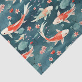 Papier Mousseline Découpage japonais Koi Fish Pond (Détail)