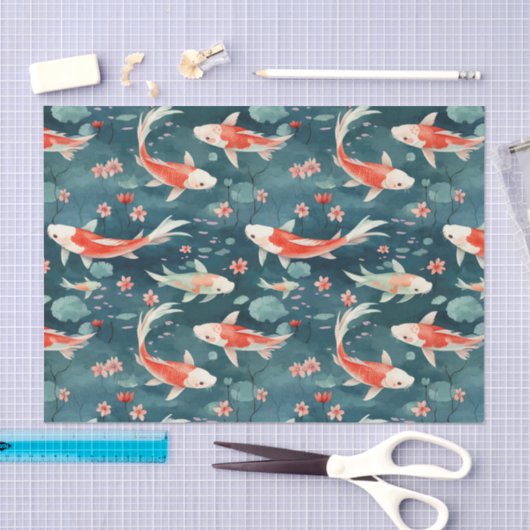 Papier Mousseline Découpage japonais Koi Fish Pond (Artisanat)