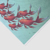 Papier Mousseline Découpage japonais Koi Goldfish Orange Bleu (Détail)