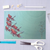 Papier Mousseline Découpage japonais Koi Goldfish Orange Bleu (Artisanat)