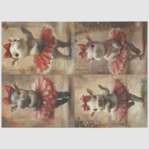 Papier Mousseline Découpage Jote Hippo Danser à Noël Tutu