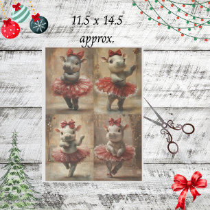 Papier Mousseline Découpage Jote Hippo Danser à Noël Tutu Tis