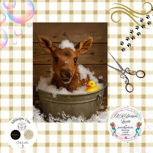 Papier Mousseline Découpage Joueuse Moose Calf Bain à bulles