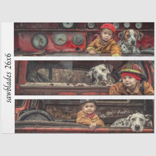 Papier Mousseline Decoupage Kid Firehouse Heroes Firetruck Dalmation (Recto)