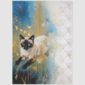 Papier Mousseline Découpage Kit Chat Céleste (Recto)
