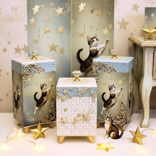 Papier Mousseline Découpage Kit Chaton Céleste