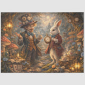 Papier Mousseline Decoupage Kneeling Woodland Timekeeper Rabbit (Recto)