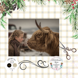 Papier Mousseline Découpage La vache Highland rencontre l'esprit de