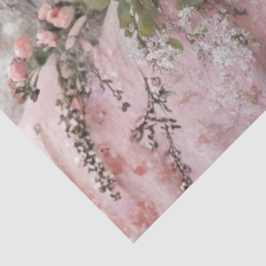 Papier Mousseline Decoupage Landscape Leopard Romantic Pink Floral (Détail)