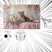 Papier Mousseline Decoupage Landscape Leopard Romantic Pink Floral