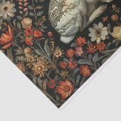 Papier Mousseline Découpage lapin et Fleurs sauvages rouges (Détail)