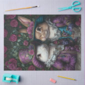 Papier Mousseline Découpage lapins de Pâques violets dans l'Attique  (Artisanat)