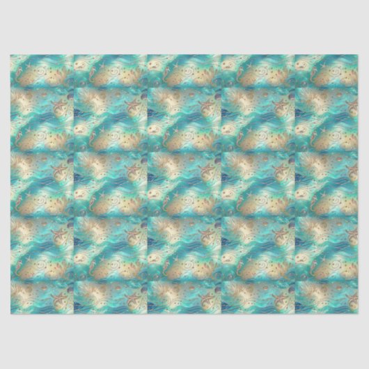 Papier Mousseline Découpage Large Ocean Scape Pour Coques (Recto)