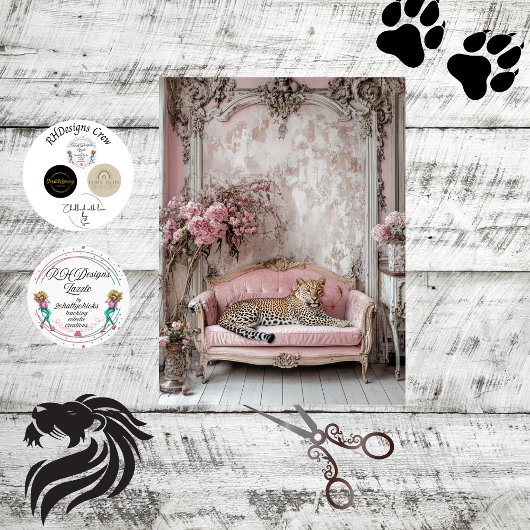 Papier Mousseline Découpage Lavish Leopard Romantique Whimsical Room