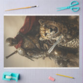 Papier Mousseline Découpage Le guerrier mystique et son guépard (Artisanat)