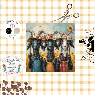 Papier Mousseline Découpage Les soeurs d'élevage de chèvres