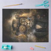 Papier Mousseline Découpage Lion Steampunk Lion Entraînement complex (Artisanat)