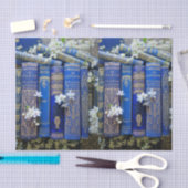 Papier Mousseline Découpage Livre bleu épines et fleurs (Artisanat)