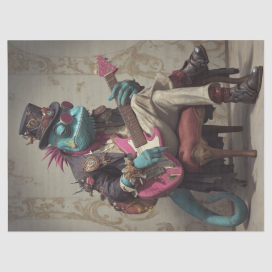 Papier Mousseline Decoupage Lizard The Sonic Swagger 1 Man Band (Recto)