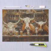 Papier Mousseline Découpage Longhorn Cows Bar Boire Milkshakes (Artisanat)