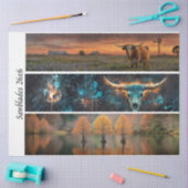 Papier Mousseline Decoupage Longhorns Bluebonnets Trees Handsaws (Artisanat)