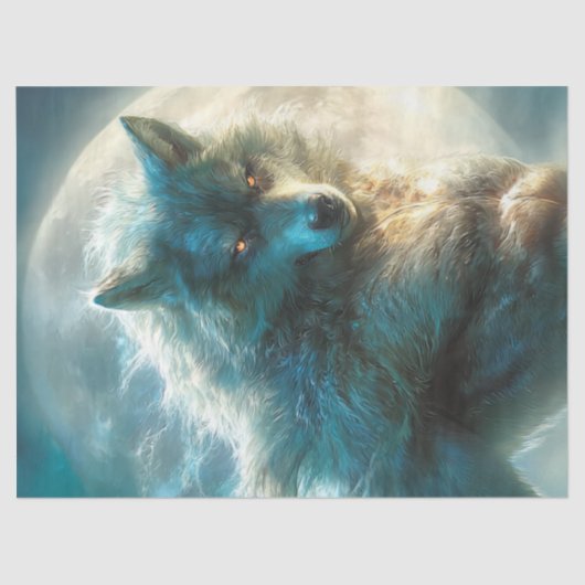 Papier Mousseline Découpage Lune Werewolf Imaginaire Créature (Recto)