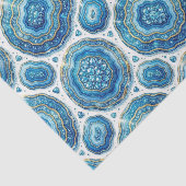 Papier Mousseline Découpage Luxueux | Géode d'agate Bleu Océan + Or (Détail)