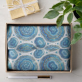 Papier Mousseline Découpage Luxueux | Géode d'agate Bleu Océan + Or (Cadeau)
