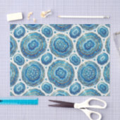 Papier Mousseline Découpage Luxueux | Géode d'agate Bleu Océan + Or (Artisanat)
