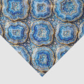 Papier Mousseline Découpage Luxueux | Géode d'agate Bleu Océan + Or (Détail)