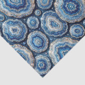 Papier Mousseline Découpage Luxueux | Géode d'agate Bleu Océan + Or (Détail)
