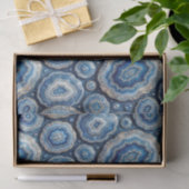 Papier Mousseline Découpage Luxueux | Géode d'agate Bleu Océan + Or (Cadeau)