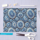 Papier Mousseline Découpage Luxueux | Géode d'agate Bleu Océan + Or (Artisanat)
